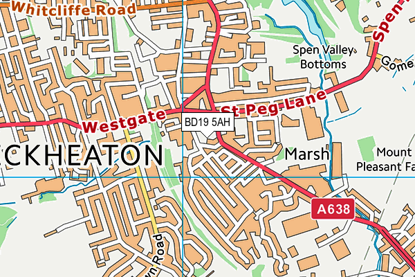 BD19 5AH map - OS VectorMap District (Ordnance Survey)