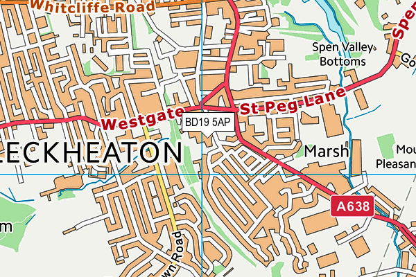 BD19 5AP map - OS VectorMap District (Ordnance Survey)