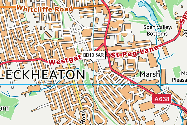 BD19 5AR map - OS VectorMap District (Ordnance Survey)