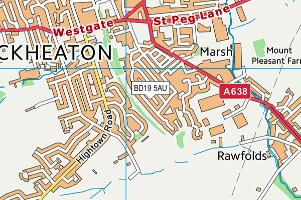 BD19 5AU map - OS VectorMap District (Ordnance Survey)