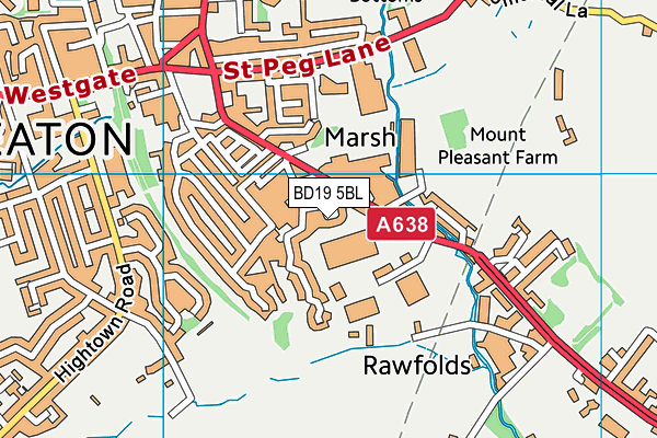 BD19 5BL map - OS VectorMap District (Ordnance Survey)