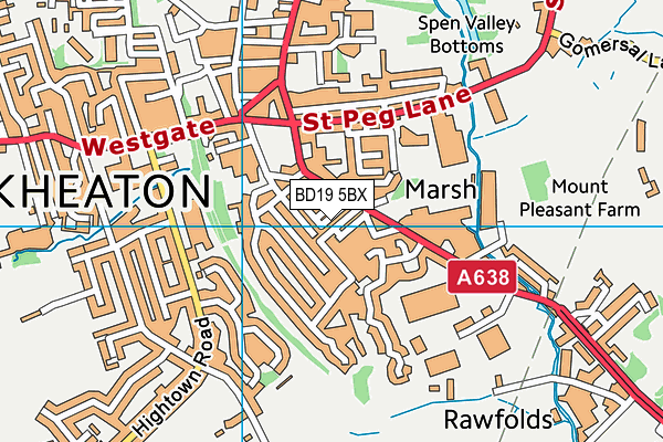 BD19 5BX map - OS VectorMap District (Ordnance Survey)