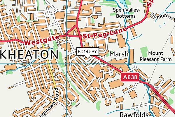 BD19 5BY map - OS VectorMap District (Ordnance Survey)