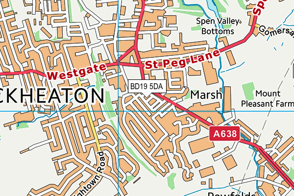 BD19 5DA map - OS VectorMap District (Ordnance Survey)