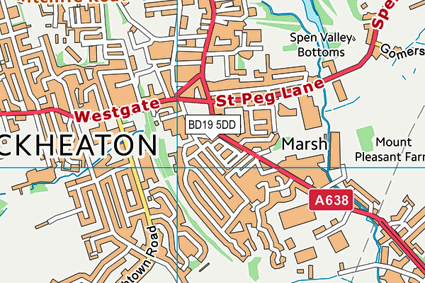 BD19 5DD map - OS VectorMap District (Ordnance Survey)