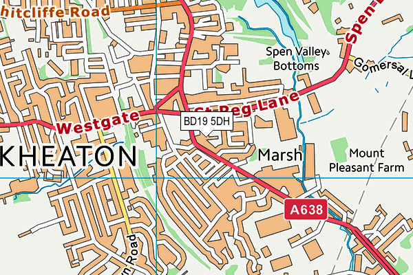 BD19 5DH map - OS VectorMap District (Ordnance Survey)