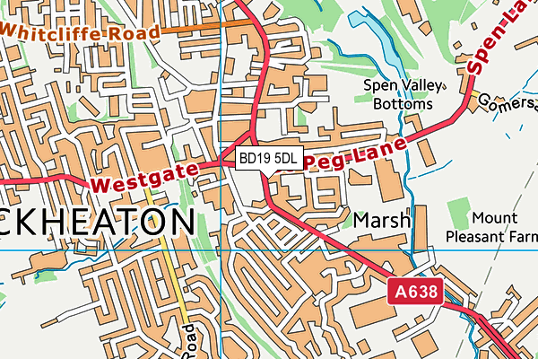 BD19 5DL map - OS VectorMap District (Ordnance Survey)