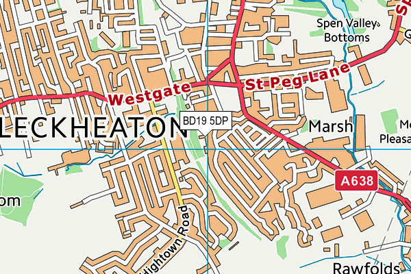 BD19 5DP map - OS VectorMap District (Ordnance Survey)