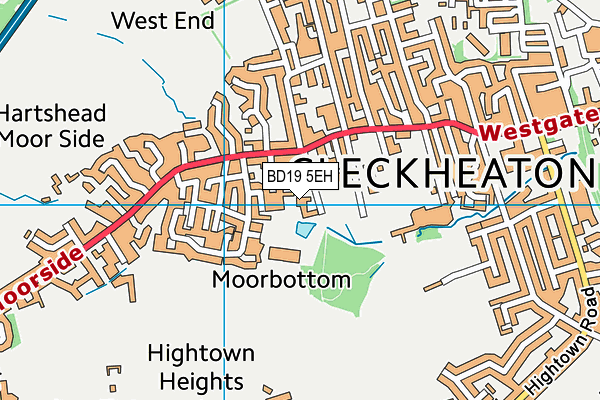 BD19 5EH map - OS VectorMap District (Ordnance Survey)