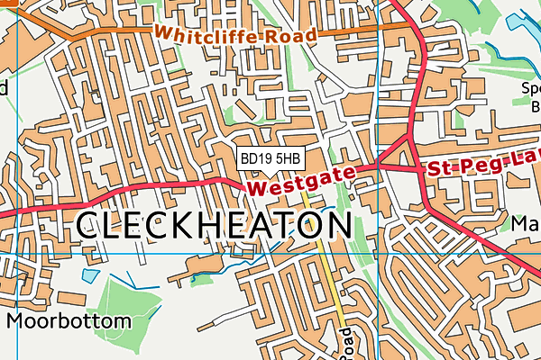 BD19 5HB map - OS VectorMap District (Ordnance Survey)