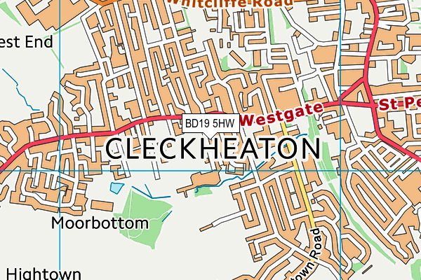 BD19 5HW map - OS VectorMap District (Ordnance Survey)