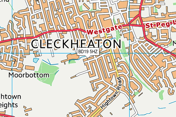BD19 5HZ map - OS VectorMap District (Ordnance Survey)