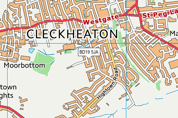 BD19 5JA map - OS VectorMap District (Ordnance Survey)