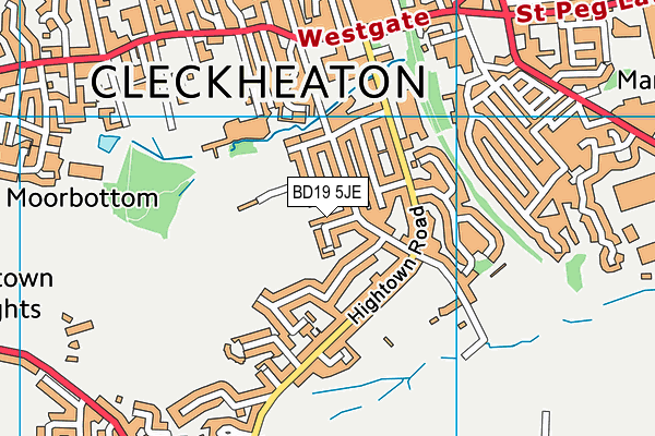 BD19 5JE map - OS VectorMap District (Ordnance Survey)