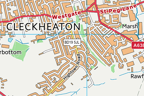 BD19 5JL map - OS VectorMap District (Ordnance Survey)