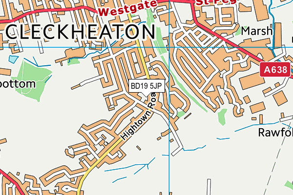 BD19 5JP map - OS VectorMap District (Ordnance Survey)
