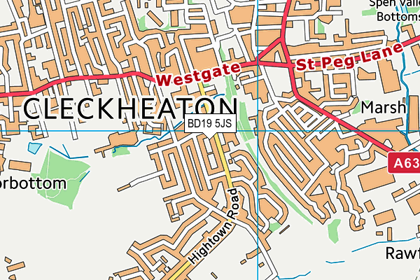 BD19 5JS map - OS VectorMap District (Ordnance Survey)