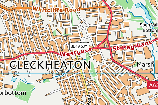 BD19 5JY map - OS VectorMap District (Ordnance Survey)