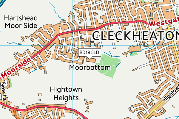 BD19 5LD map - OS VectorMap District (Ordnance Survey)