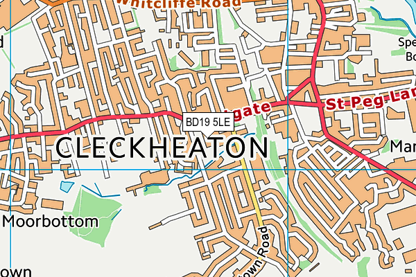 BD19 5LE map - OS VectorMap District (Ordnance Survey)