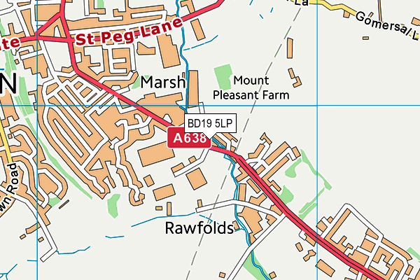 BD19 5LP map - OS VectorMap District (Ordnance Survey)