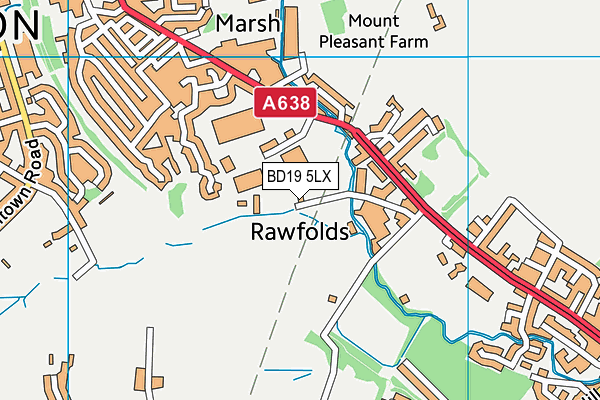 BD19 5LX map - OS VectorMap District (Ordnance Survey)