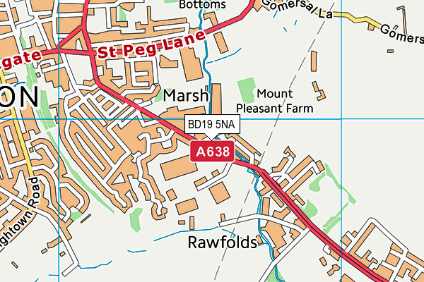 BD19 5NA map - OS VectorMap District (Ordnance Survey)