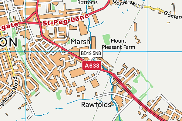 BD19 5NB map - OS VectorMap District (Ordnance Survey)