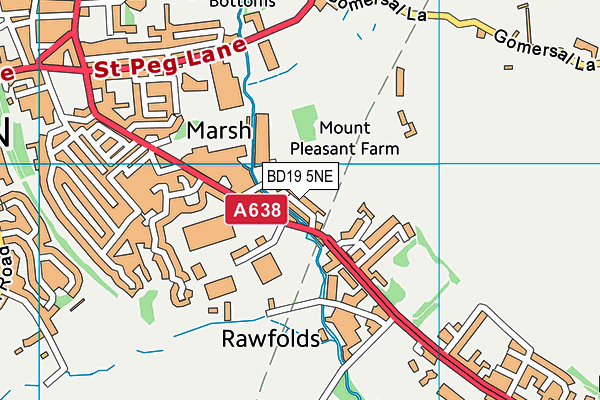 BD19 5NE map - OS VectorMap District (Ordnance Survey)