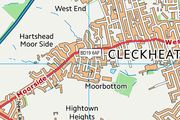 BD19 6AF map - OS VectorMap District (Ordnance Survey)