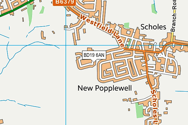 BD19 6AN map - OS VectorMap District (Ordnance Survey)