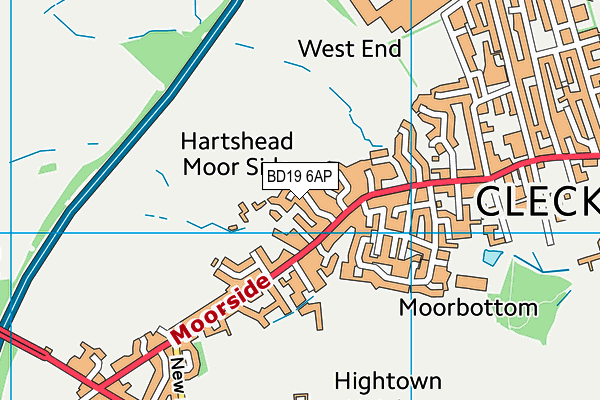 BD19 6AP map - OS VectorMap District (Ordnance Survey)