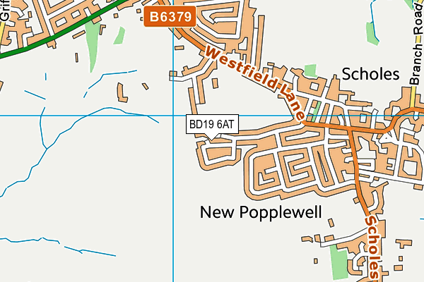 BD19 6AT map - OS VectorMap District (Ordnance Survey)