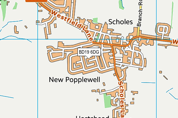 BD19 6DG map - OS VectorMap District (Ordnance Survey)