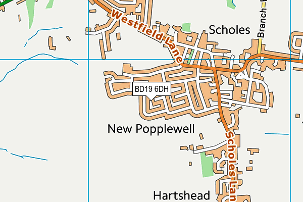 BD19 6DH map - OS VectorMap District (Ordnance Survey)