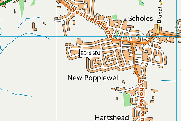 BD19 6DJ map - OS VectorMap District (Ordnance Survey)