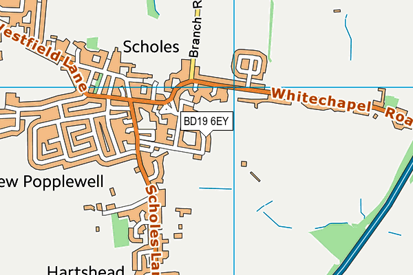 BD19 6EY map - OS VectorMap District (Ordnance Survey)