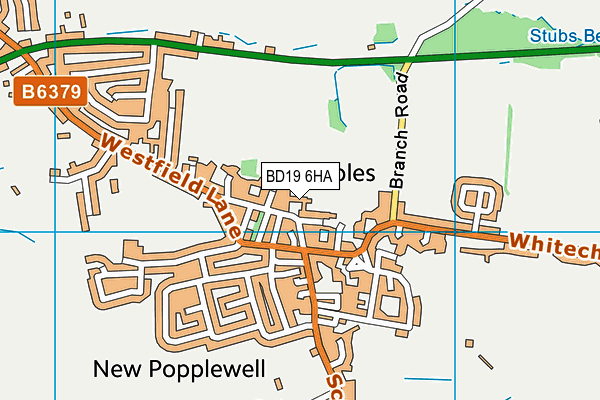 BD19 6HA map - OS VectorMap District (Ordnance Survey)