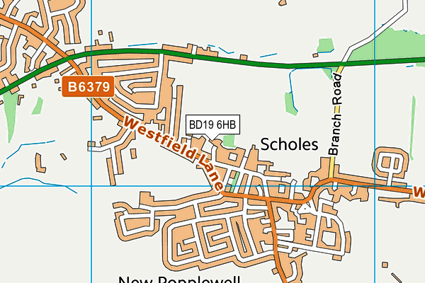 BD19 6HB map - OS VectorMap District (Ordnance Survey)