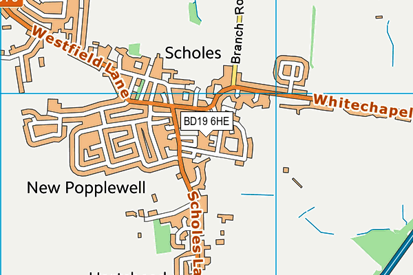 BD19 6HE map - OS VectorMap District (Ordnance Survey)