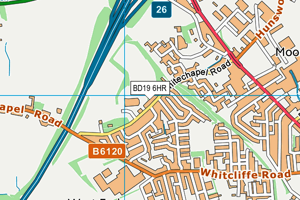 BD19 6HR map - OS VectorMap District (Ordnance Survey)
