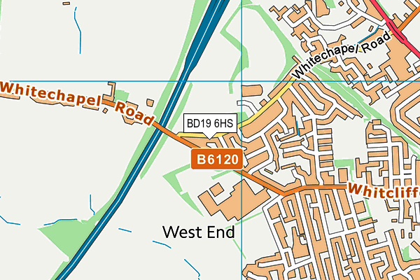 BD19 6HS map - OS VectorMap District (Ordnance Survey)