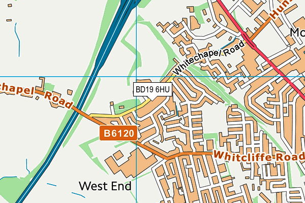 BD19 6HU map - OS VectorMap District (Ordnance Survey)