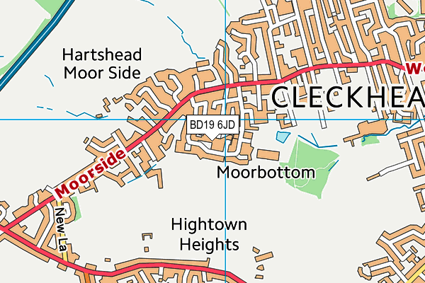 BD19 6JD map - OS VectorMap District (Ordnance Survey)