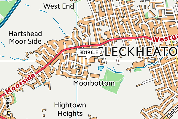 BD19 6JE map - OS VectorMap District (Ordnance Survey)