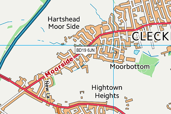 BD19 6JN map - OS VectorMap District (Ordnance Survey)