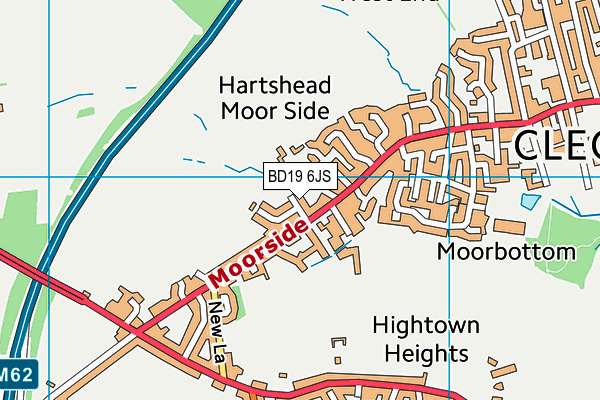 BD19 6JS map - OS VectorMap District (Ordnance Survey)