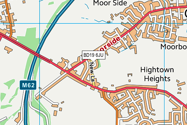 BD19 6JU map - OS VectorMap District (Ordnance Survey)