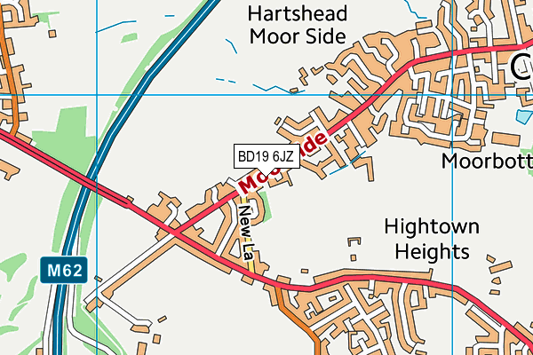 BD19 6JZ map - OS VectorMap District (Ordnance Survey)