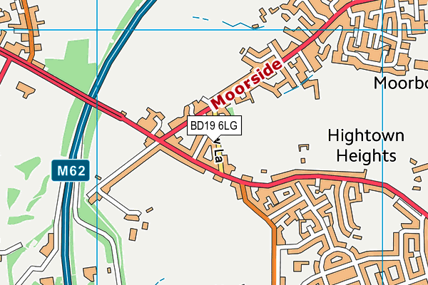 BD19 6LG map - OS VectorMap District (Ordnance Survey)
